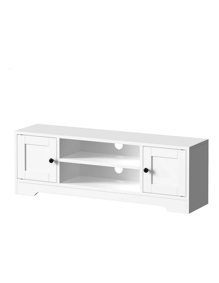 TV Cabinet Stand Hamptons Storage Entertainment Unit 120cm in White image 1
