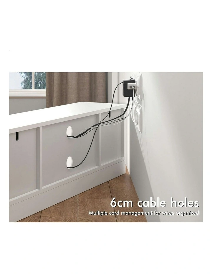 TV Cabinet Stand Hamptons Storage Entertainment Unit 120cm in White image 6