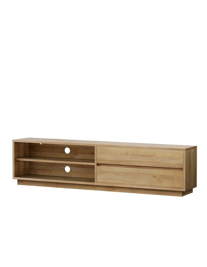 TV Cabinet Stand Storage Drawer Entertainment Unit 180cm in Oak image 1
