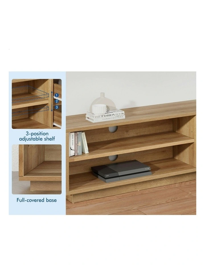 TV Cabinet Stand Storage Drawer Entertainment Unit 180cm in Oak image 5
