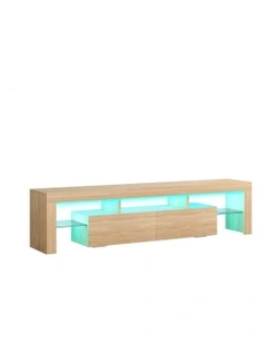 LED Entertainment Unit 160cm in Oak