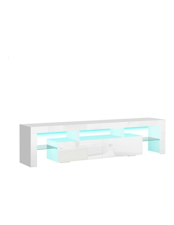LED Entertainment Unit 160cm in White image 1