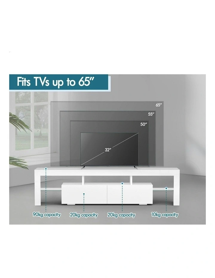 LED Entertainment Unit 160cm in White image 5