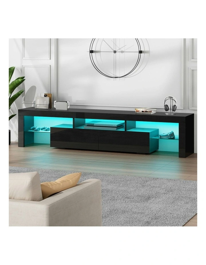 LED Entertainment Unit 180cm in Black image 2