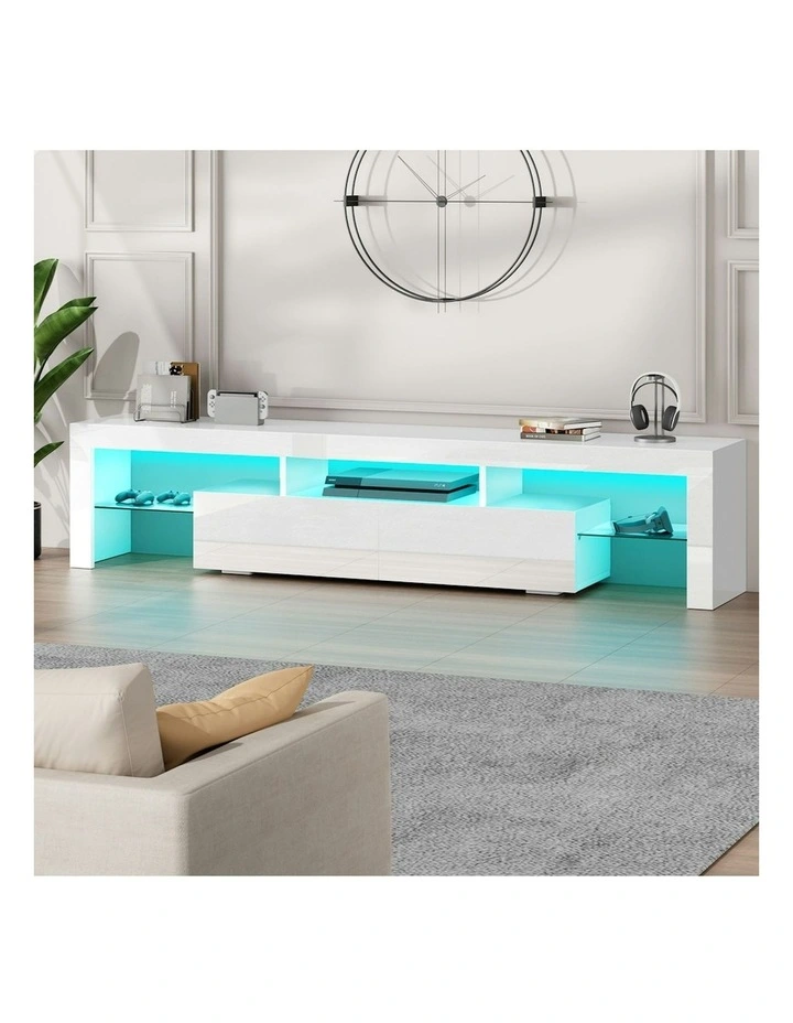 LED Entertainment Unit 180cm in White image 2