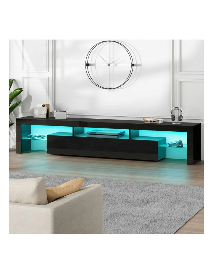 LED Entertainment Unit 200cm in Black image 2