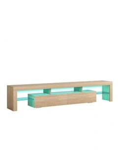 LED Entertainment Unit 200cm in Oak