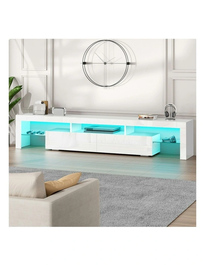 LED Entertainment Unit 200cm in White image 2