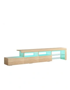 LED Entertainment Unit 220cm in Oak