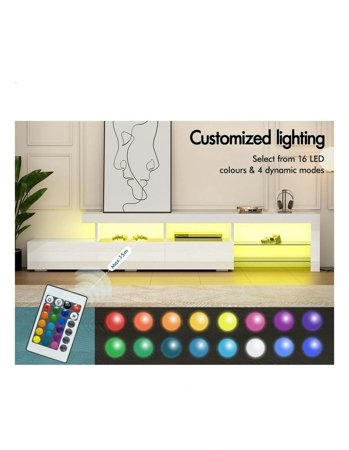 LED Entertainment Unit 220cm in White image 5