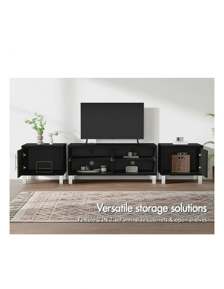 Entertainment TV Unit 190cm in Black image 4
