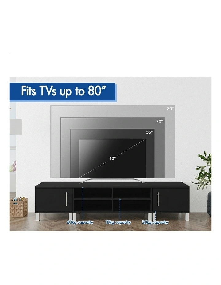 Entertainment TV Unit 190cm in Black image 7