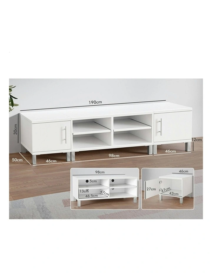 Entertainment TV Unit 190cm in White image 6