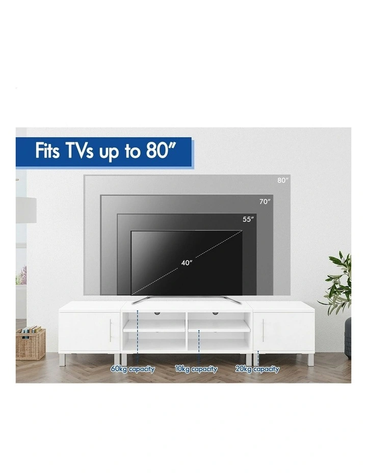 Entertainment TV Unit 190cm in White image 7