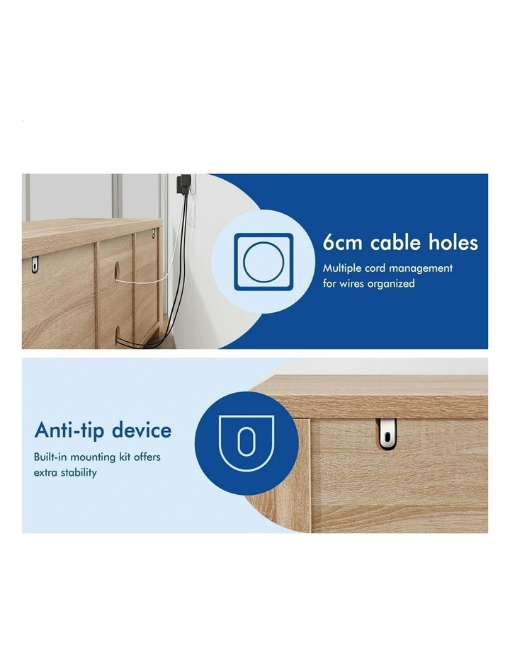 Entertainment TV Unit Stand 160cm in Wood image 5