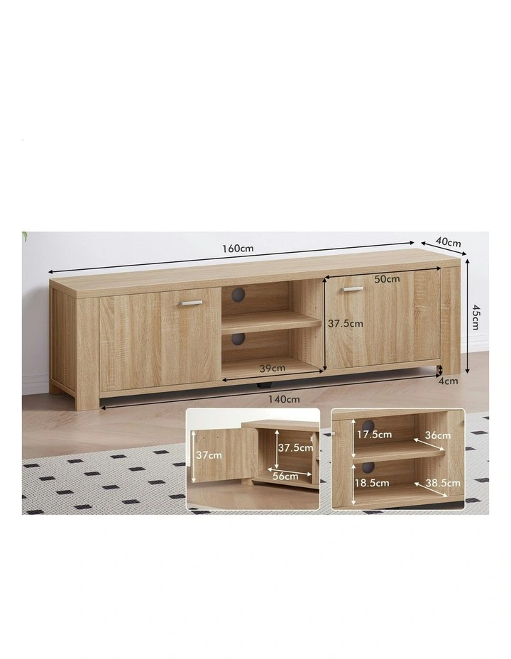 Entertainment TV Unit Stand 160cm in Wood image 6