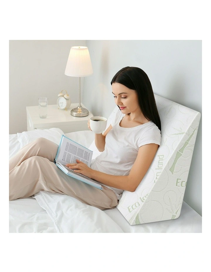 Bamboo Cover Memory Foam Wedge Pillow in Multi image 2