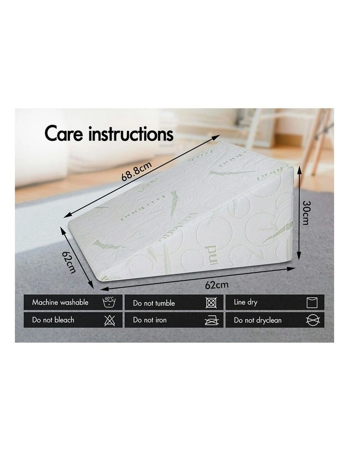Bamboo Cover Memory Foam Wedge Pillow in Multi image 3