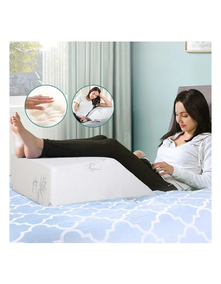 Memory Foam Elevation Pillow in White image 2