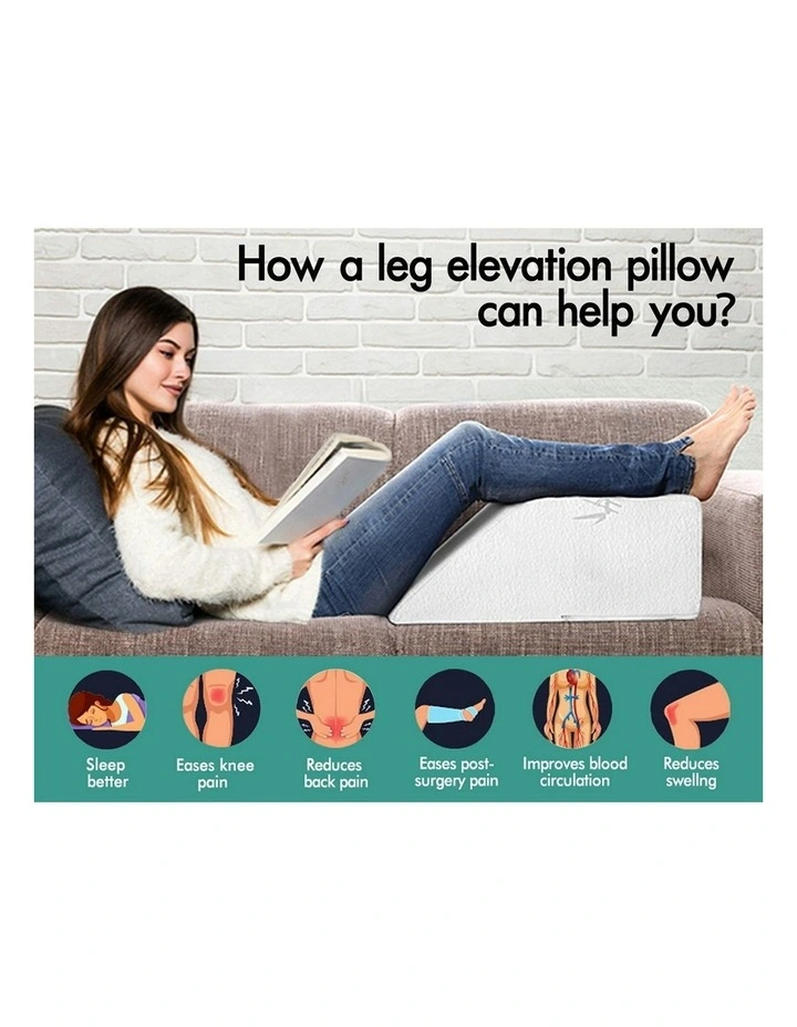 Memory Foam Elevation Pillow in White image 3