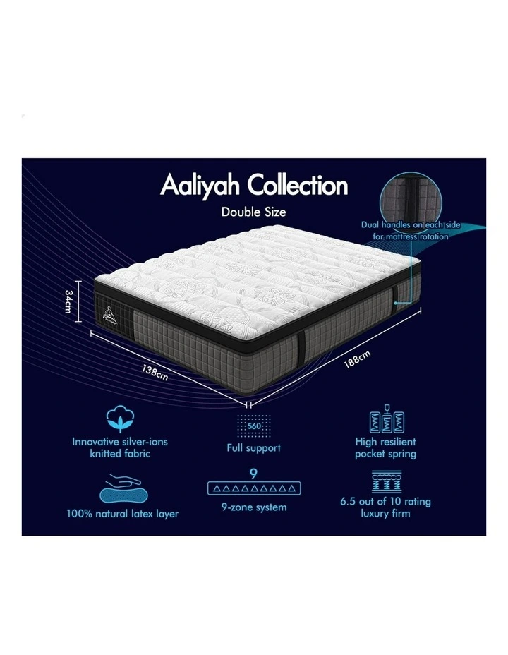 Double Bedding Euro Top Mattress 34cm in White image 6