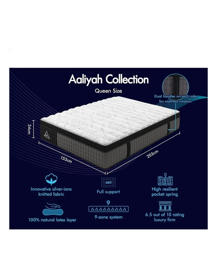 Euro Queen Size Top Mattress 34cm in White image 6