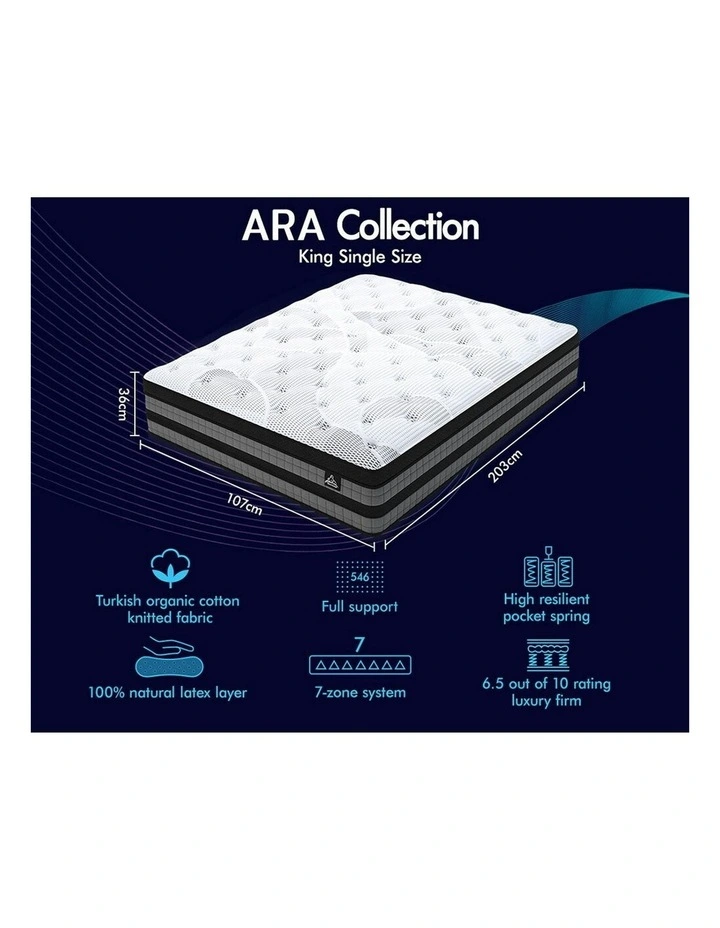 Latex Euro Top King Single Mattress in White image 6