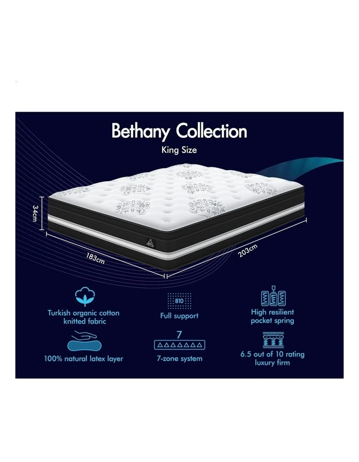 Euro Top King Size Mattress 34cm in White image 7