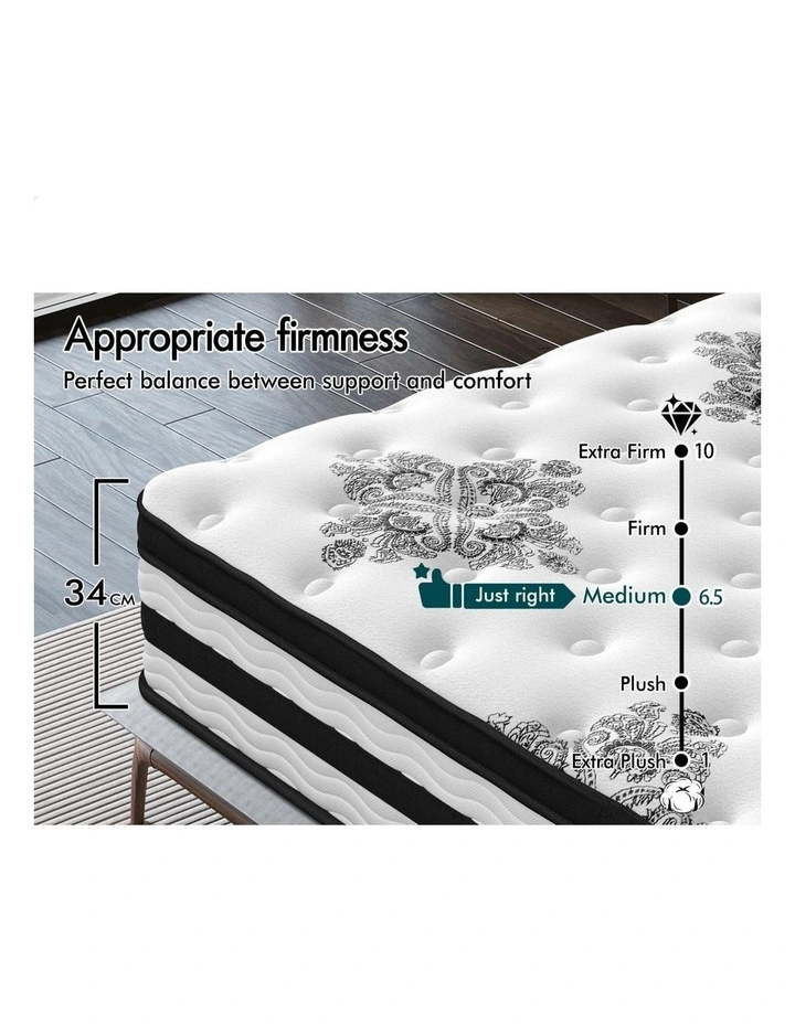 Euro Double Size Top Mattress 34cm in White image 4