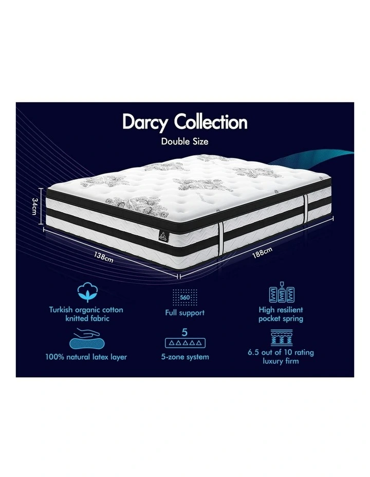Euro Double Size Top Mattress 34cm in White image 6