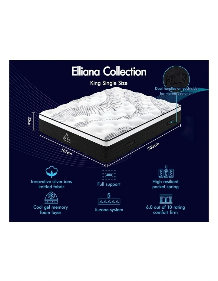 Latex Euro King Single Size Top Mattress 32cm in White image 3