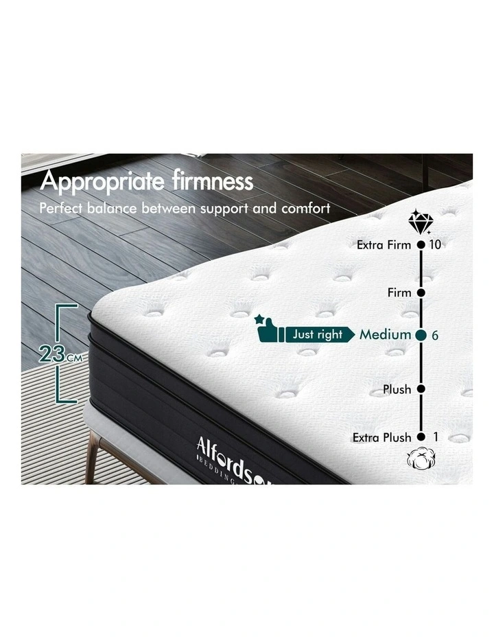 Euro Top Spring Foam Queen Bedding Mattress 23cm in White image 3