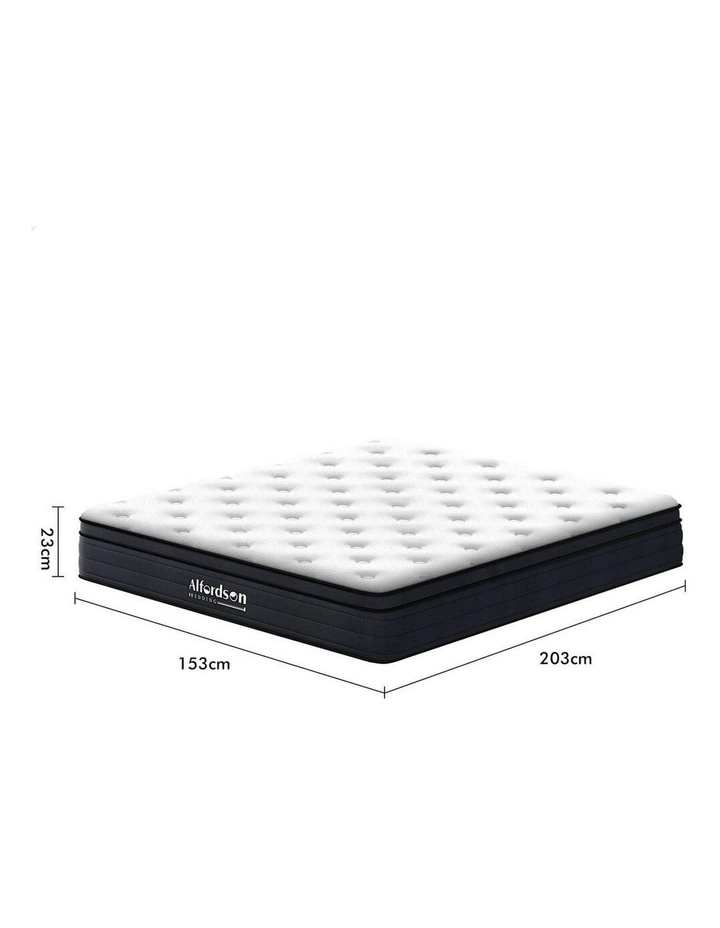 Euro Top Spring Foam Queen Bedding Mattress 23cm in White image 5