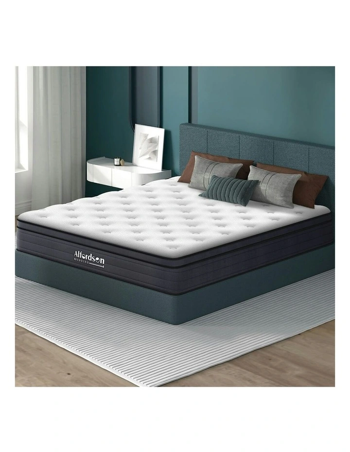 Euro Top Spring Foam Single Bedding Mattress 23cm in White image 2