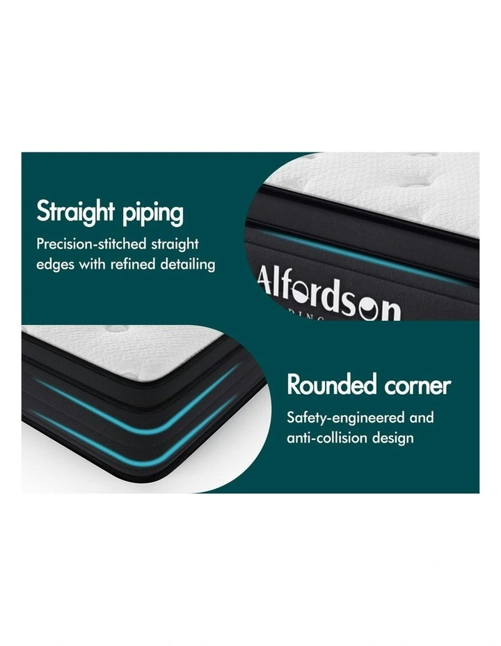 Euro Top Spring Foam Single Bedding Mattress 23cm in White image 6