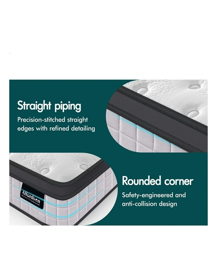 Euro Top Spring Foam King Single Bedding Mattress 23cm in White image 6