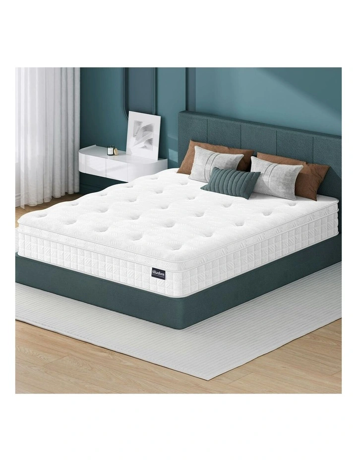 Single Bed Euro Top Spring Foam Bedding Medium Firm Mattress 22cm in White image 2