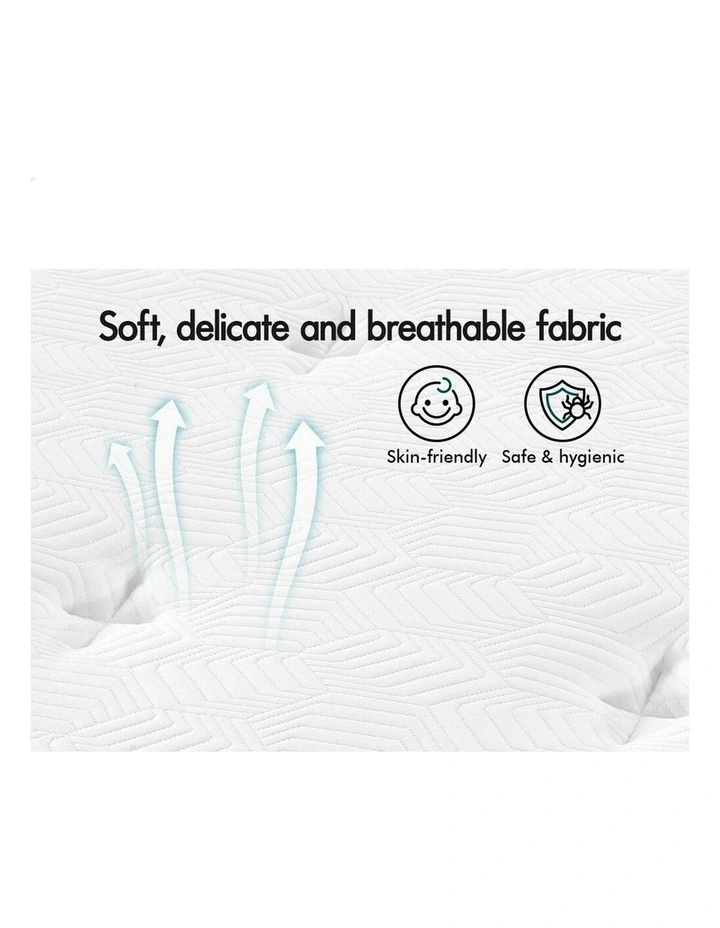 Single Bed Euro Top Spring Foam Bedding Medium Firm Mattress 22cm in White image 5