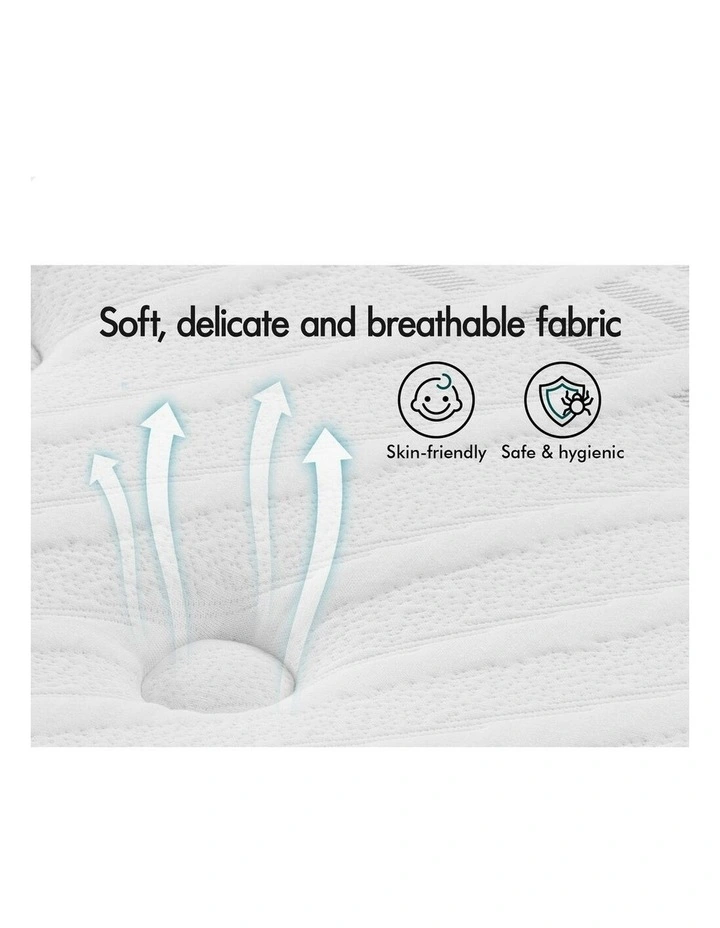 Double Bed Euro Top Spring Foam Bedding Medium Firm Mattress 22cm in White image 5