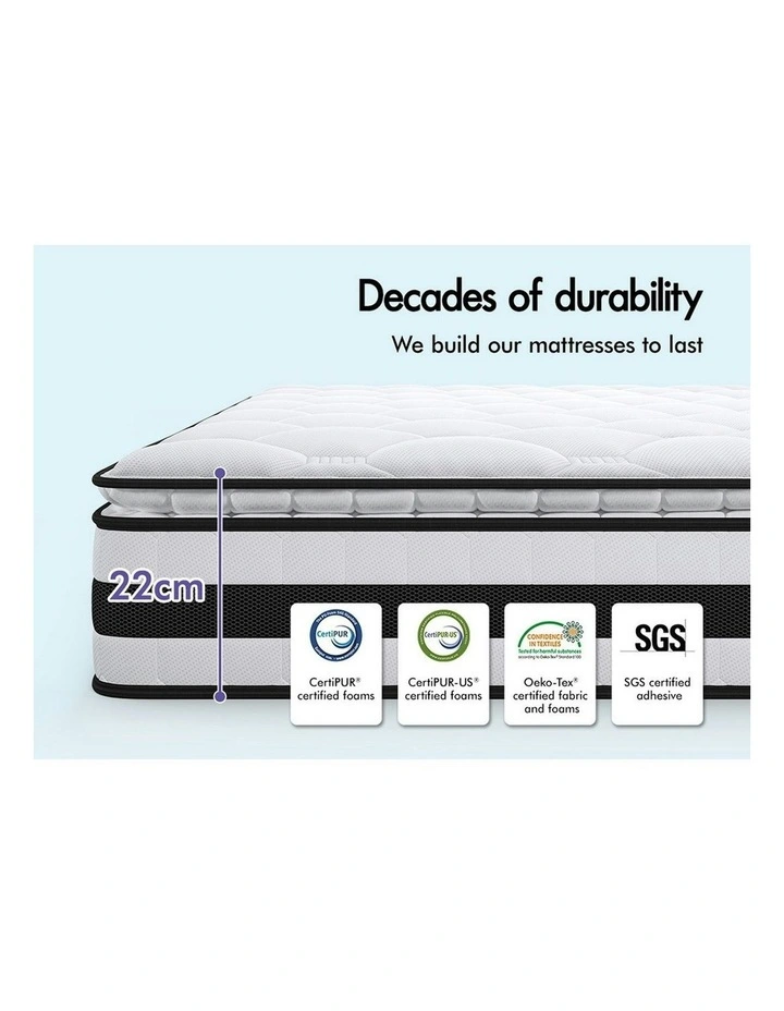 Pillow Top Cool Gel Double Mattress in White image 3
