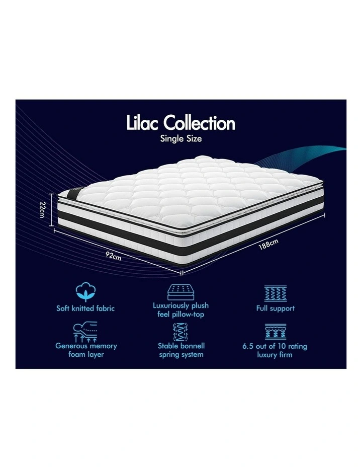 Pillow Top Cool Gel Single Mattress in White image 7