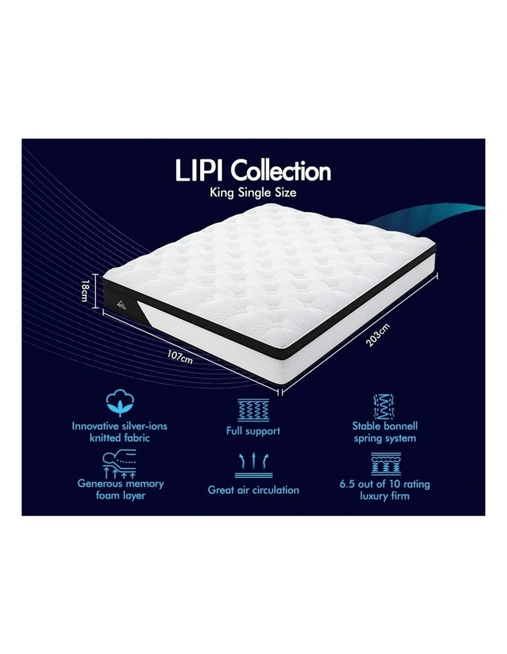 Euro Top Bonnell King Single Mattress 18cm in White image 6