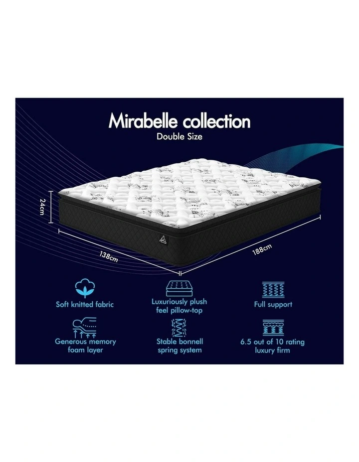 Pillow Top Bonnell Double Mattress in White image 6