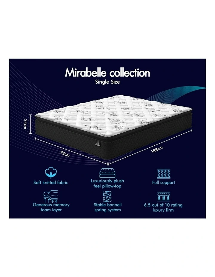 Pillow Top Bonnell Single Mattress in White image 6