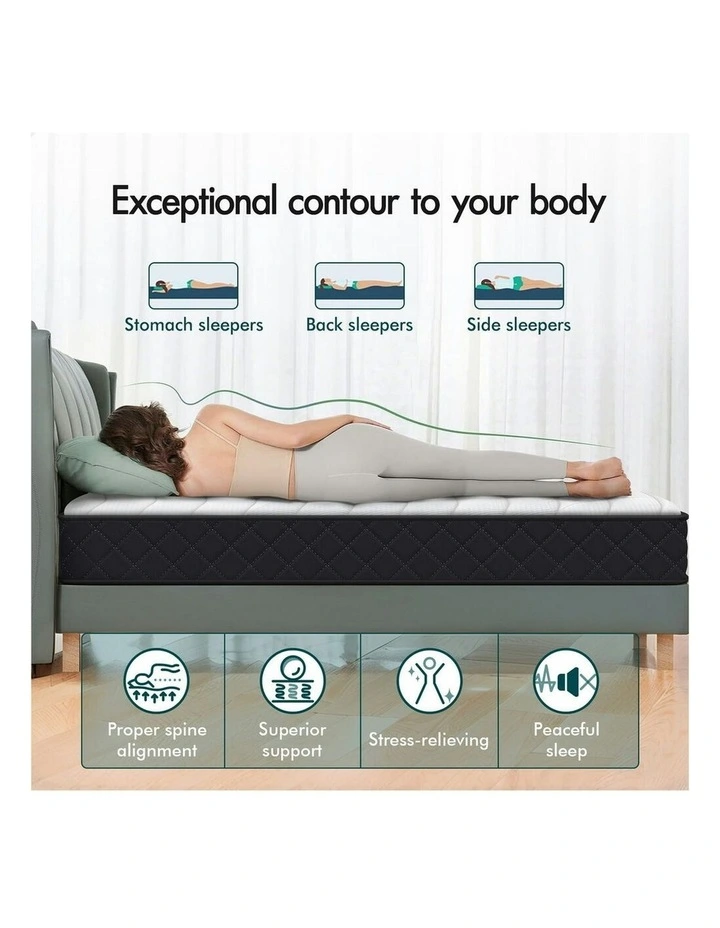 Bed Tight Top Spring Foam Bedding Mattress Single 15cm in White image 3