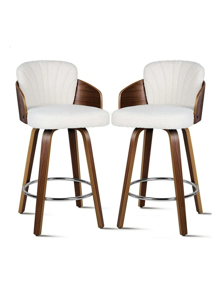 Swivel Bar Stools 2x in White image 1