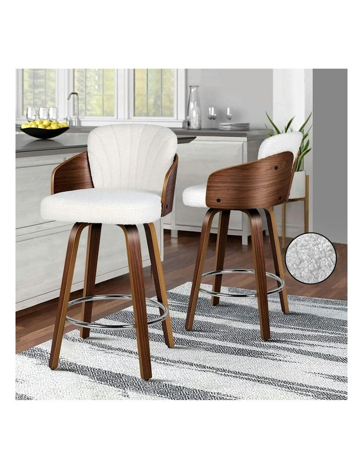 Swivel Bar Stools 2x in White image 2