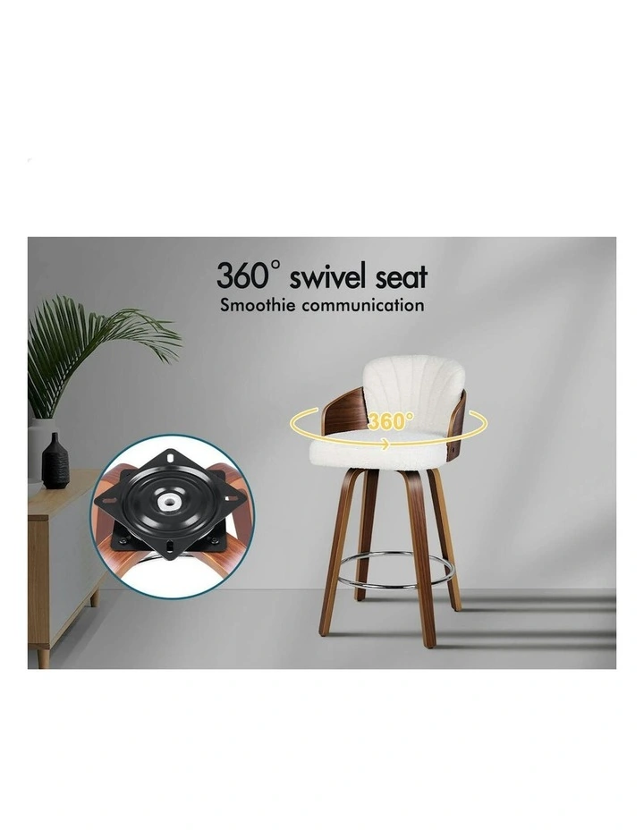 Swivel Bar Stools 2x in White image 3