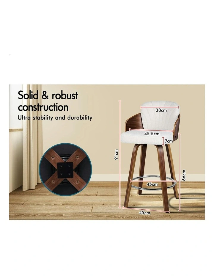 Swivel Bar Stools 2x in White image 6