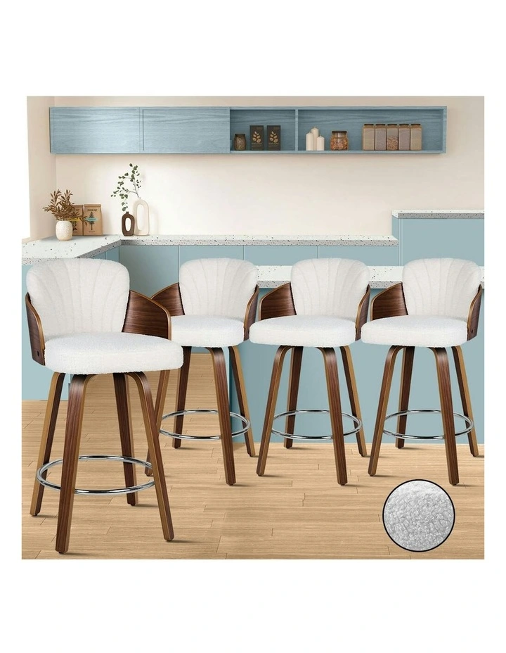 Swivel Bar Stools 4x in White image 2